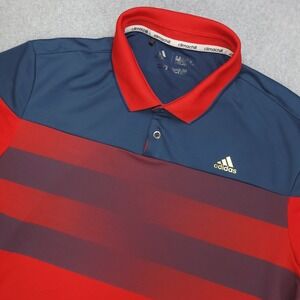 Adidas ClimaChill USA Golf Polo Shirt Mens Short Sleeve Red Blue Stripe Size XL